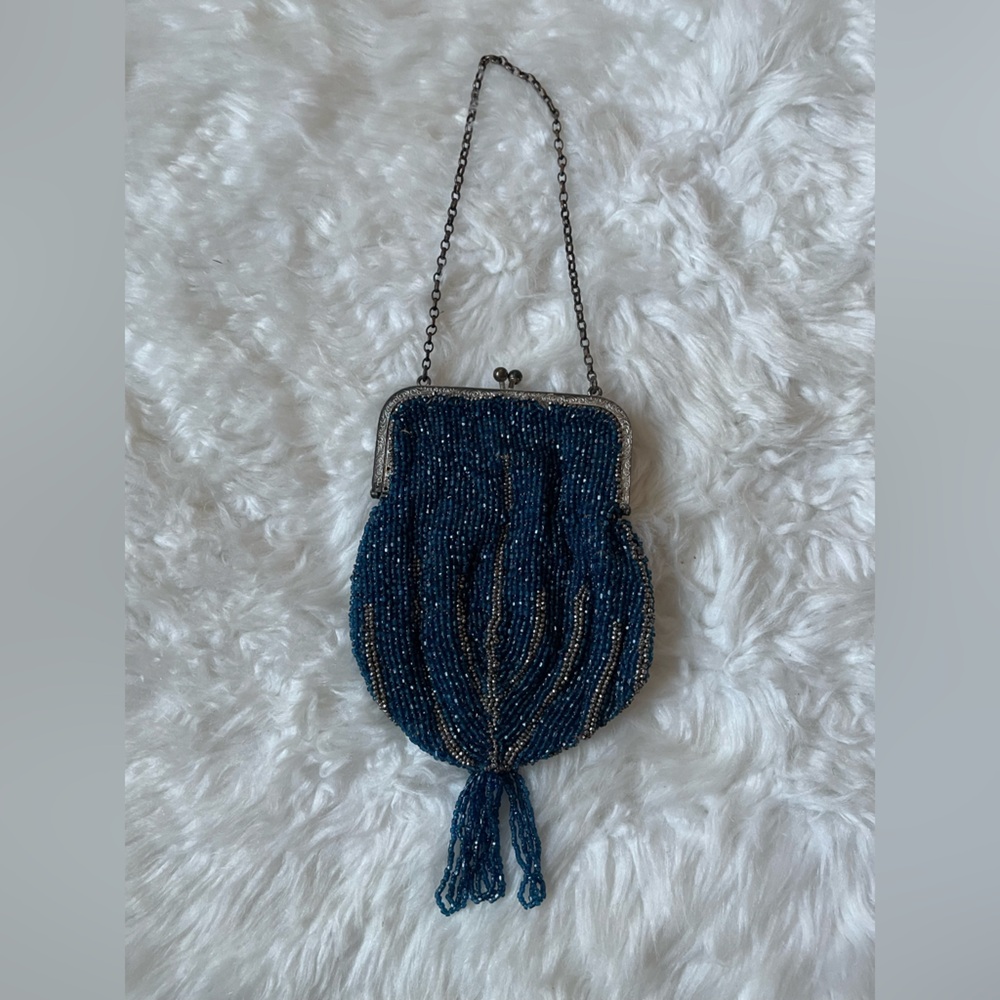VICTORIAN🐦‍⬛ BEADED ANTIQUE CHAINED CLUTCH